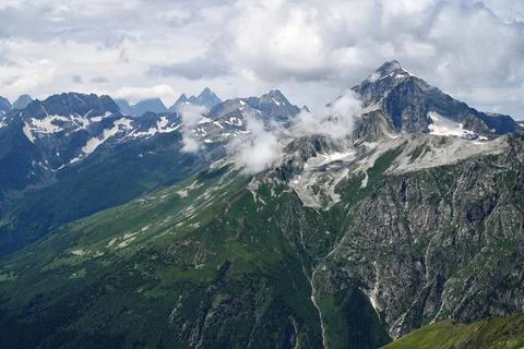 Mountain range landscape in summer Stock Photos