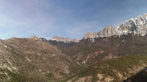 A mountain range with a lot of snow on it Video stock 329627963