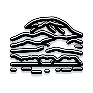Mountain range minimalist line art drawing icon Illustrazione stock