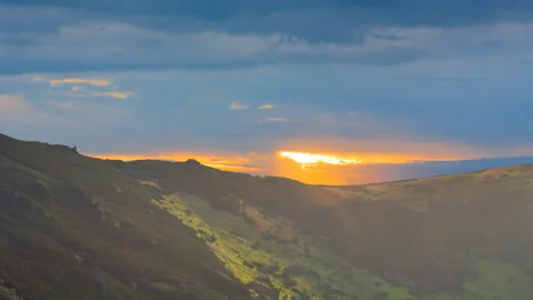 Mountain range in a mist, time lapse scene Stock Footage 169245165