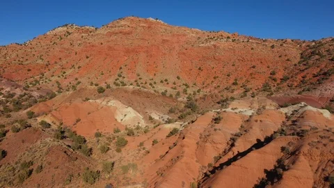 Mountain Range Of Multi Colored Red Sandstone Canyon In Desert Of Western Usa Stock Footage 119304464