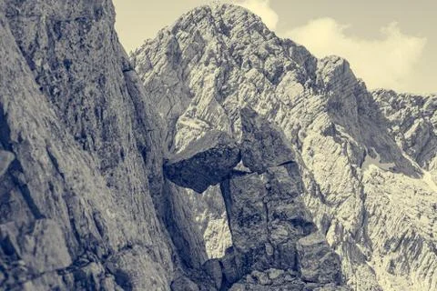 Mountain range nature landscape. Alpine layers landscape. Stock Photos