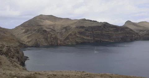 Mountain range over the Atlantic Ocean, Madeira, 4K Stock Footage 246328555