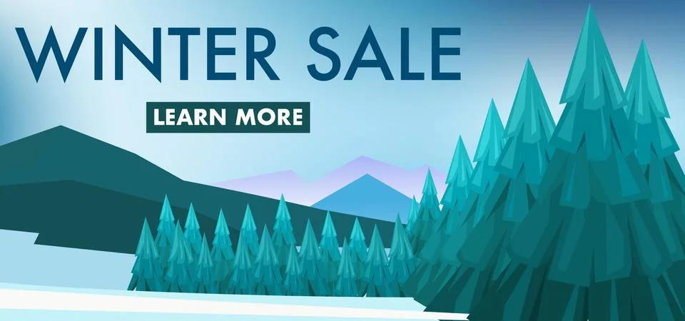 Mountain range with pine tree forest in minimal landscape view style Stock Illustration