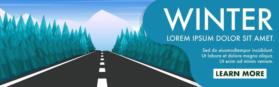 Mountain range with pine tree forest in minimal landscape view style Stock Illustration