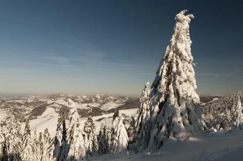 The mountain range of Protected Landscape Area Kysucke Beskydy, Slovakia Foto stock