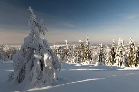 The mountain range of Protected Landscape Area Kysucke Beskydy, Slovakia 스톡 사진