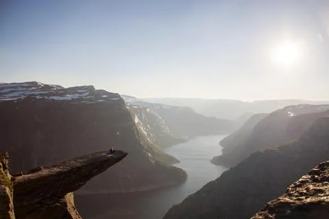 A   mountain   range   with   a   river   below Stock Photos