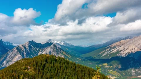 Mountain Range Rotation from Cascade Mt- To Sun dance Peak Time Lapse 4K Stock Footage 138656629