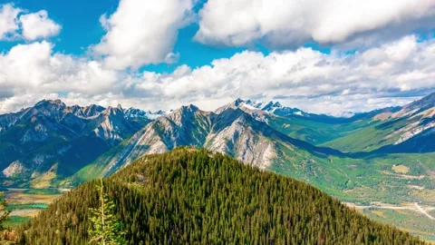 Mountain Range Rotation from Mount Norquay to Spectrum Peak Time Lapse 4K1 Stock Footage 138656687