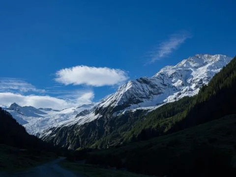 Mountain range snowcapped Stock Photos