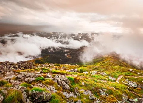 Mountain range  in summer Stock Photos