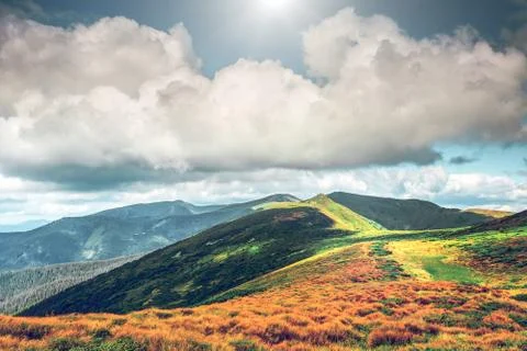 Mountain range  in summer Stock Photos