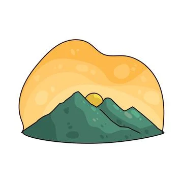 Mountain Range at Sunrise illustration Stock Illustration