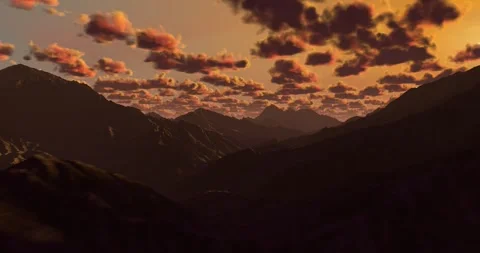 Mountain Range at Sunset (2160p 23.976) Stock Footage 312284644