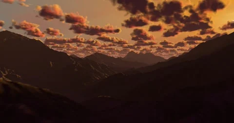 Mountain Range at Sunset (2160p 25fps) Stock Footage 312284676