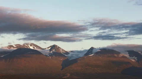 Mountain Range Sunset Time Lapse 4k - Sweden Akka Massif - Wildlife - Timelapse Stock Footage 116979124