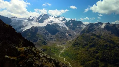 Mountain range in the swiss alps Stock Footage 234138808