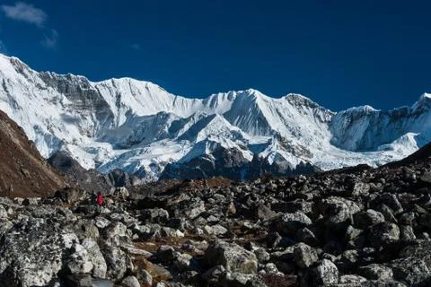 Mountain range in the vicinity of cho oyu peak Stock Photos