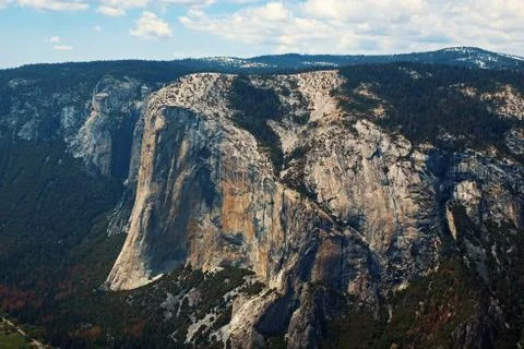 Mountain range view from Taft Point in Yosemite National Park Stock Photos