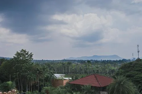 Mountain range is visible in the distance Stock Photos