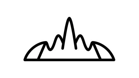 Mountain range with waves Illustrazione stock