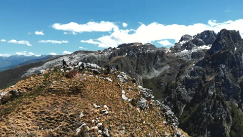 A mountain range with the word Microsoft at the base Stock Footage 277196897