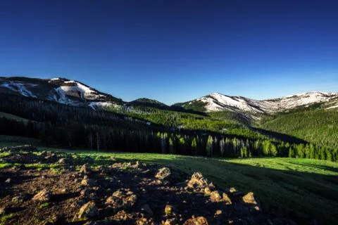 Mountain Range in Yellowstone Stock Photos