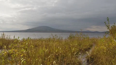 Mountain range Zyuratkul. Beautiful view from the Zyuratkul ridge on the high-mo Stock Footage 325453905