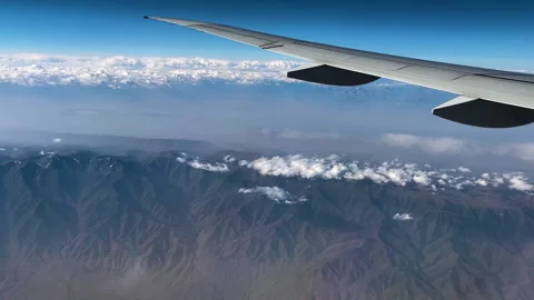 Mountain ranges from the airplane window Stock-Footage 158680617