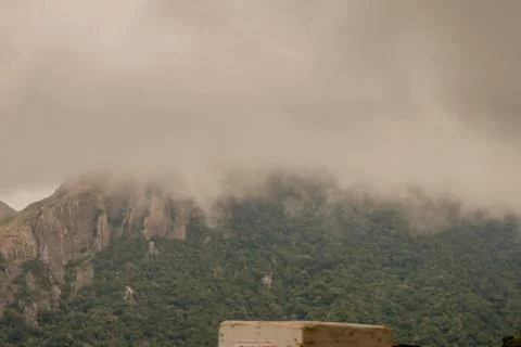 Mountain Ranges covered in clouds Stock Photos