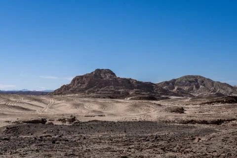 Mountain ranges in the deserts Stock Photos