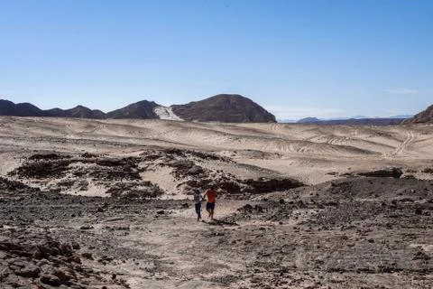 Mountain ranges in the deserts Stock Photos