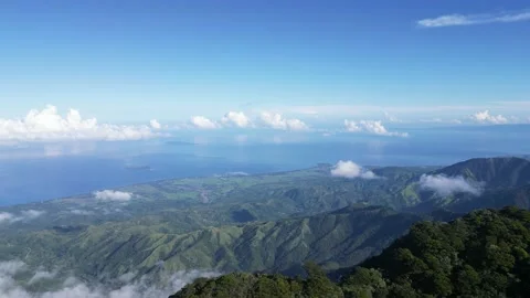 Mountain ranges with sea from afar Video stock 231203436