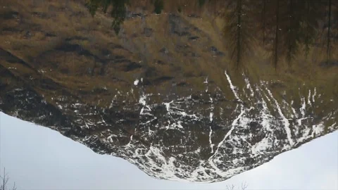 Mountain Reflected on lake Stock Footage 122122699