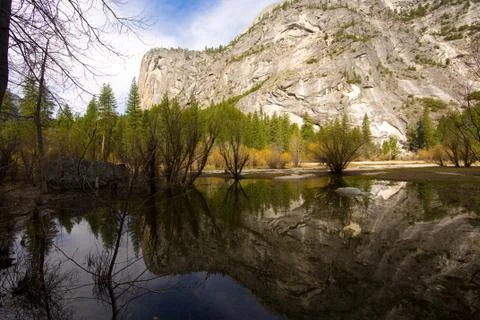 Mountain reflected in a lake Stock Photos