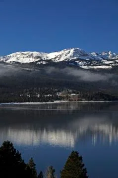 Mountain reflected in lake Stock Photos