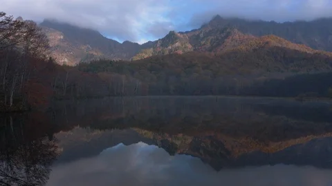Mountain Reflected in a Scenic Pond (LOOP) Video stock 120783286