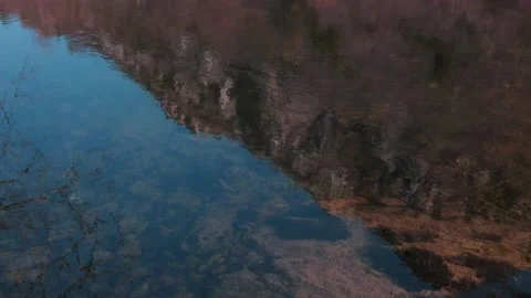 Mountain reflection in clear, clean, cold, drinkable lake water Vidéo 171542514