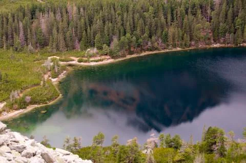 Mountain Reflection on the Lake Stock Photos