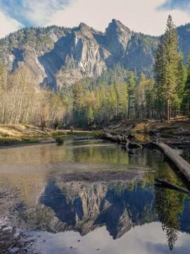 Mountain reflections in a lake Stock Photos