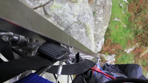 Mountain rescue viewed from side of stretcher Stock Footage 70161649