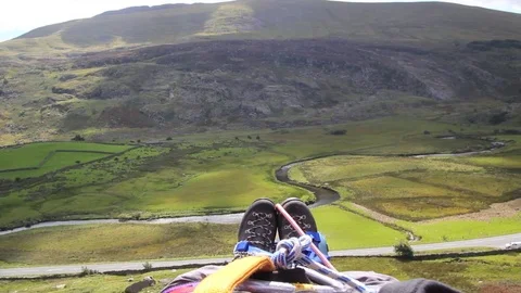 Mountain rescue viewed from stretcher Stock Footage 70160766