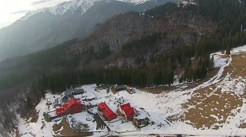 Mountain resort overfly Video stock 47220858