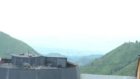 Mountain resort with ski lift in summer. Stock Footage 320221453