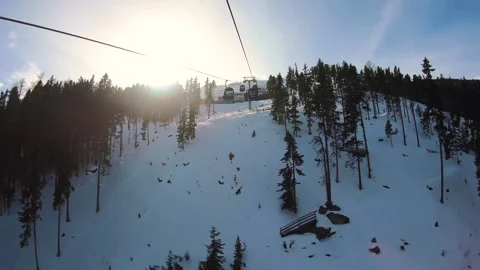 Mountain resort time lapse in winter Stock Footage 255174476