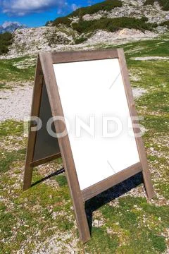 Mountain restaurant information board Stock Photos