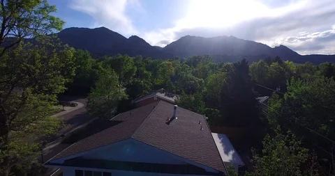 Mountain Reveal, aerial shot of Mountains Stock Footage