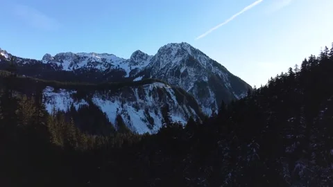 Mountain Reveal From Trees at Comet Falls Near Mt Rainier National Park Vídeo Stock 155908544