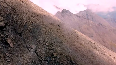 Mountain ridge with alps background Stock Footage 161231531